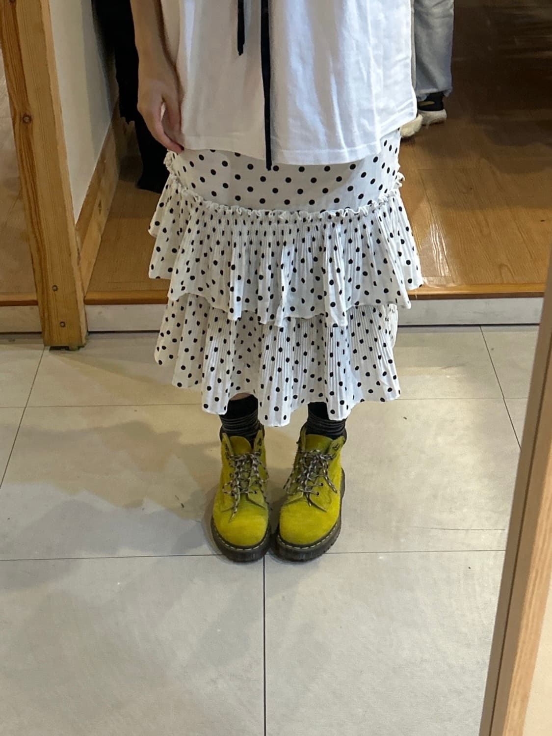 빈티지 도트 러플 스커트 상품이미지1