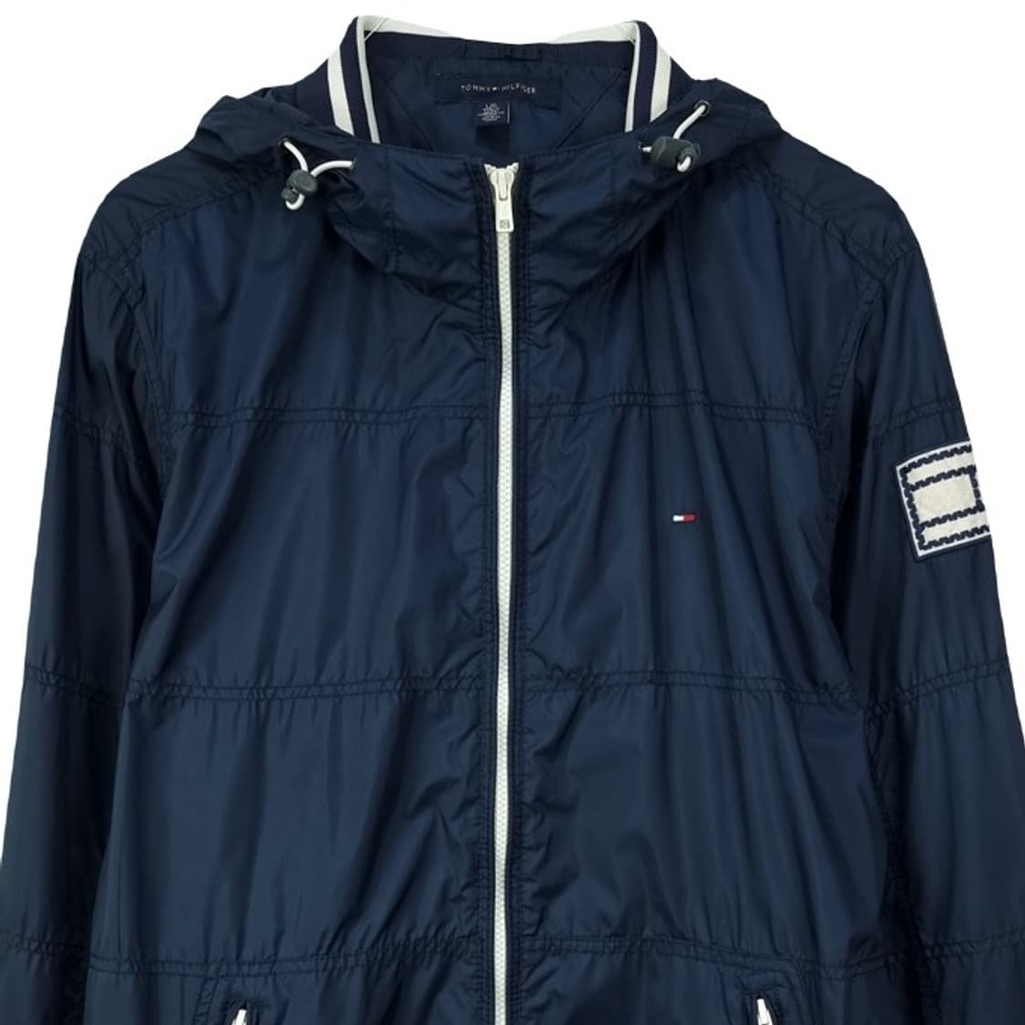 [타미힐피거] 로고 패치 후드 바람막이 자켓 네이비 M19266 상품이미지4