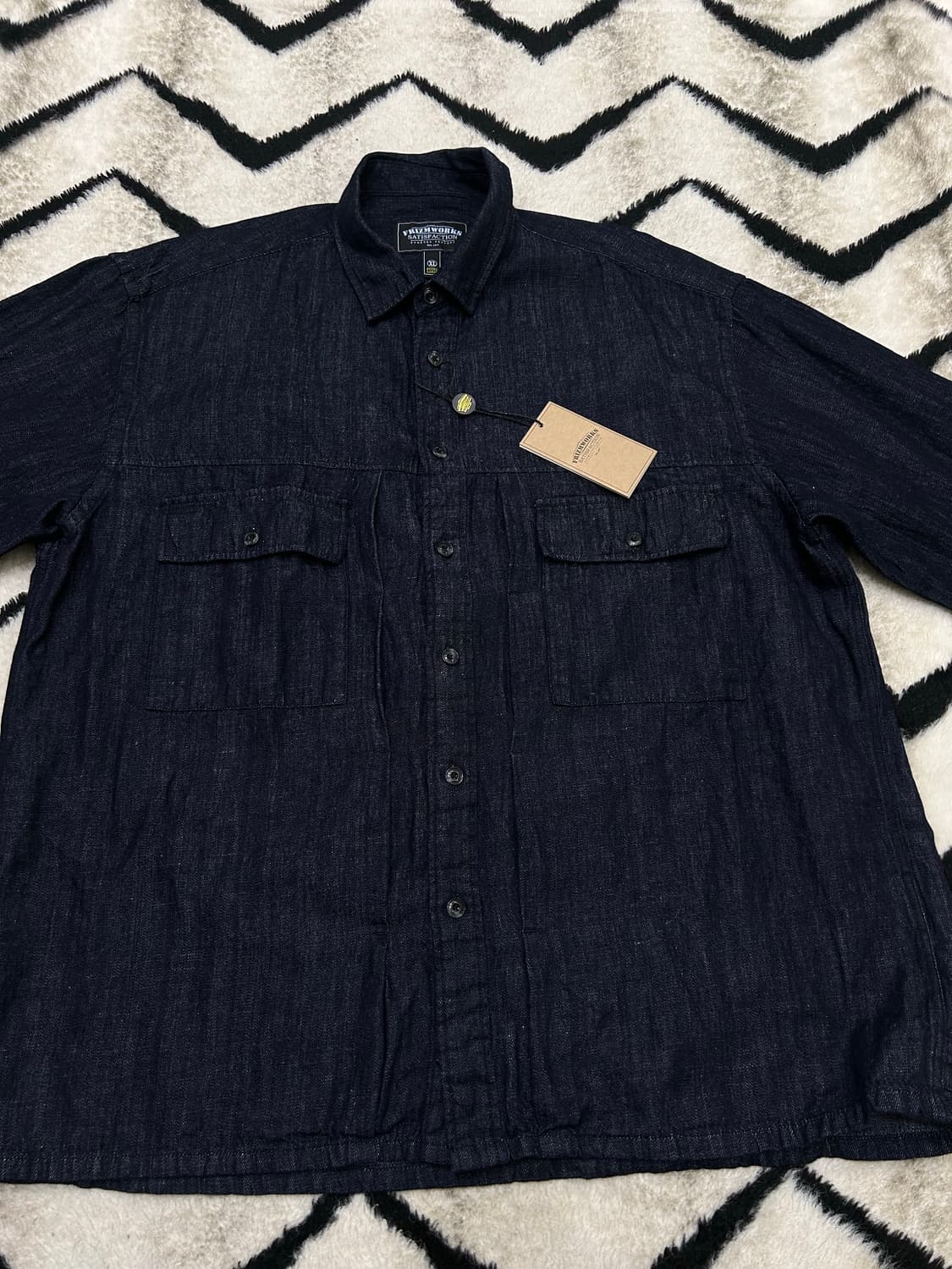 [XL]프리즘웍스 데님 오버사이즈 투포켓 셔츠/인디고 상품이미지3