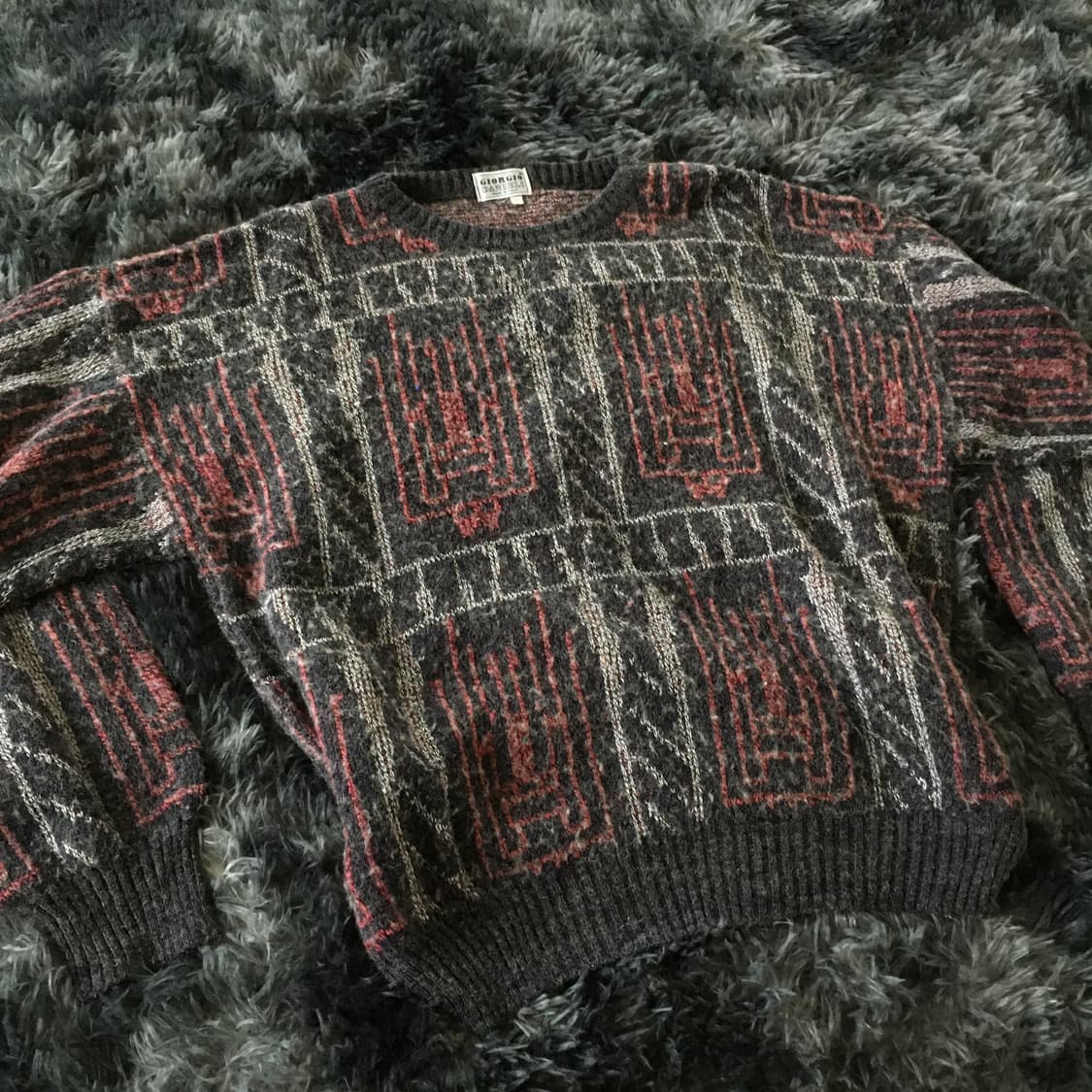 투티/ 0148 Giorgio danieli 빈티지 블랙 레드 니트 상품이미지3