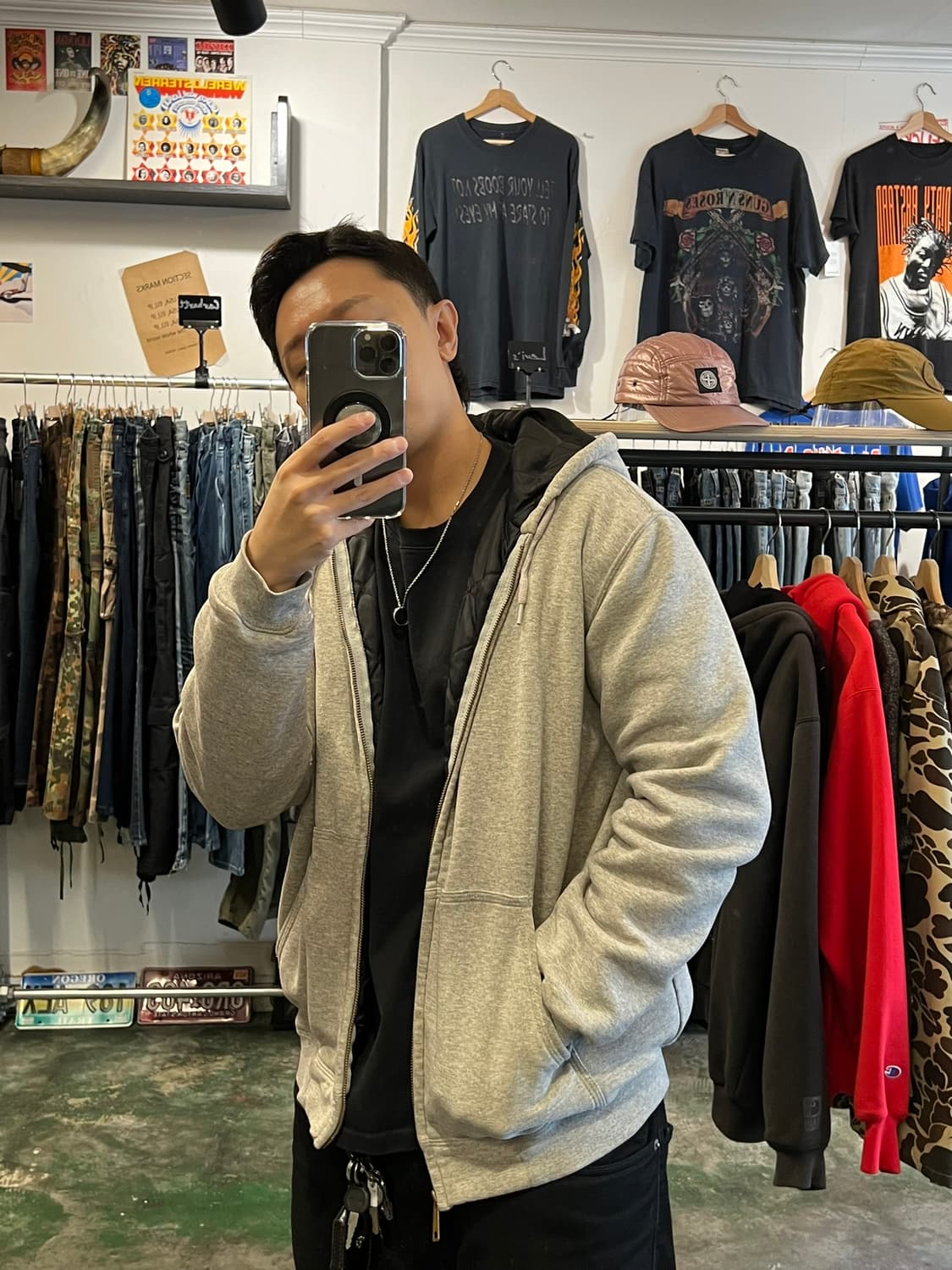 [M] 칼하트 레인 디펜더 미드웨이트 퀼트 라이닝 후드 집업 상품이미지10