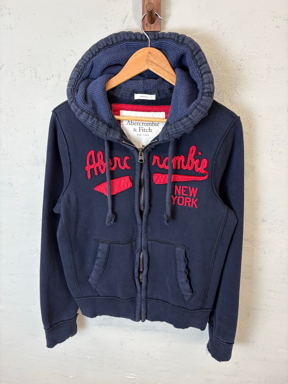 아베크롬비 디스트레드 그런지 후드집업 네이비 상품이미지4