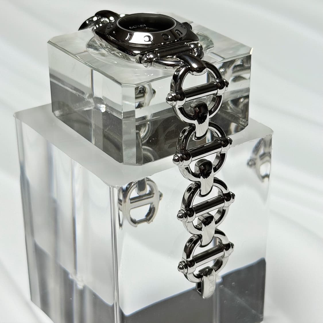 80's90's 빈티지 구찌 홀스빗 브레이슬릿 블랙다이얼 워치 상품이미지4