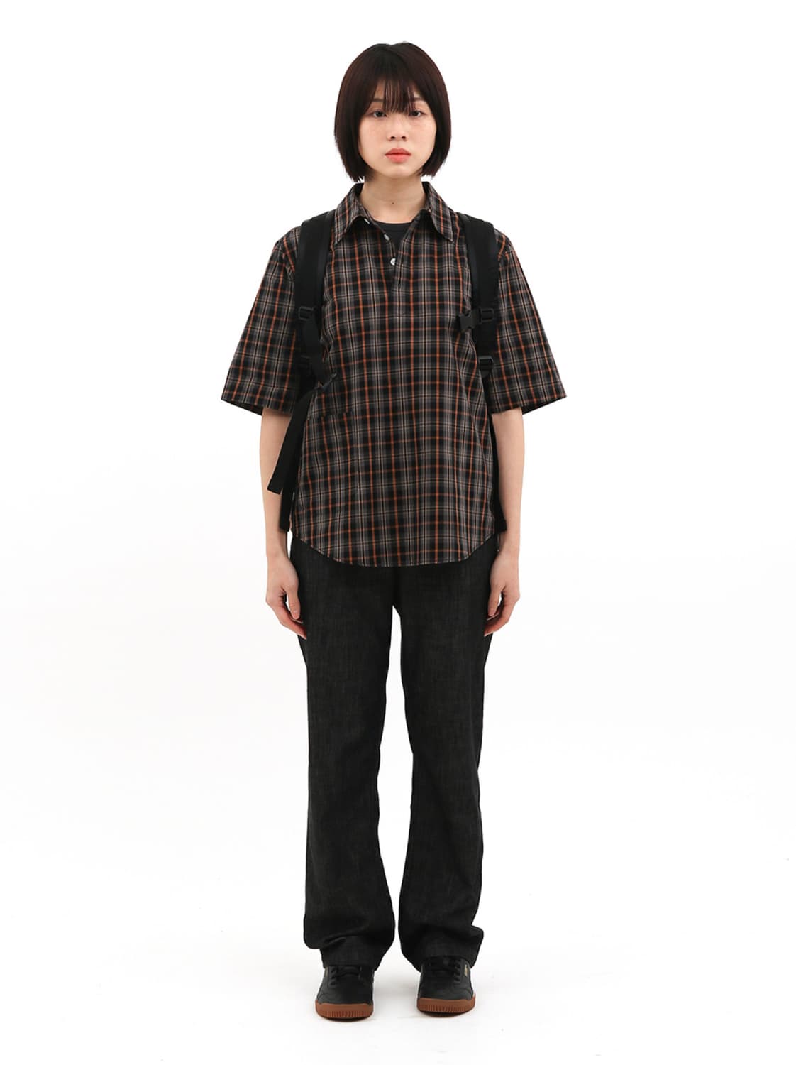 Safarispot Pocket Check Half Shirts Brow 상품이미지1