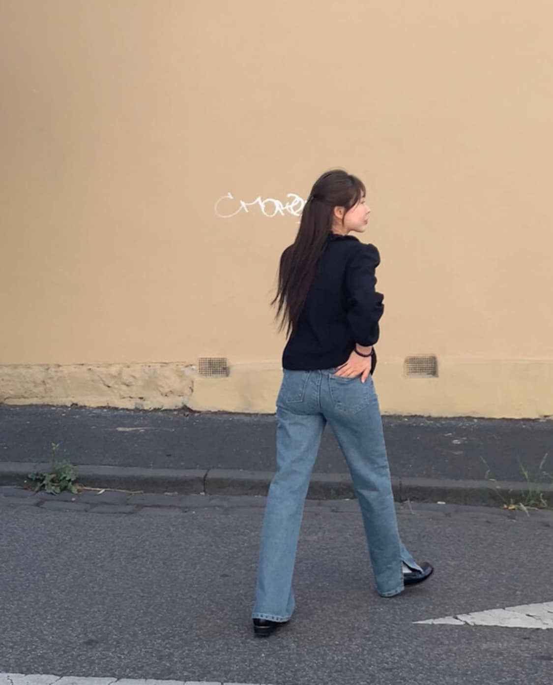 [M] 언더비 leaf 슬릿 데님 팬츠 상품이미지3