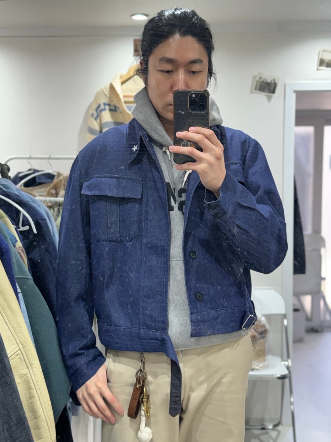 80s 이탈리아군 데님 워크 자켓 (빅 사이즈) 상품이미지10