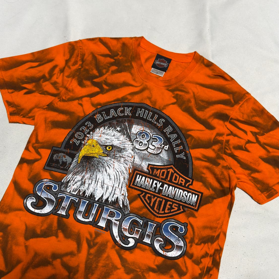 S 할리데이비슨 독수리 프린팅 타이다이 반팔티 상품이미지1