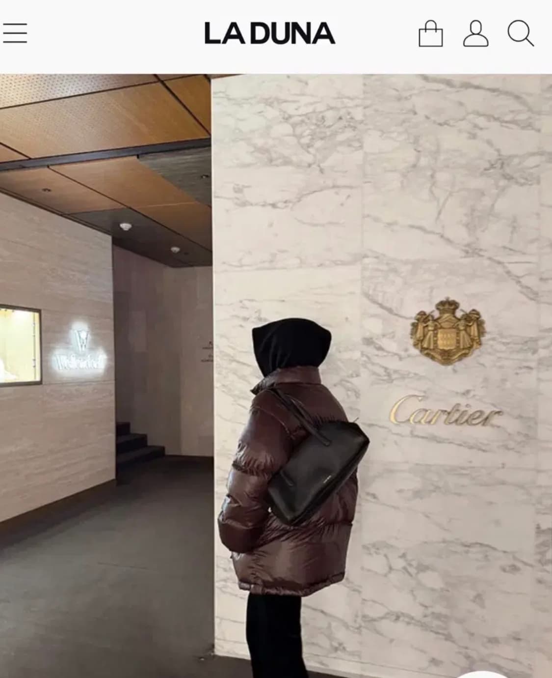 LA DUNA 브라운 덕 패딩 M 라두나패딩 상품이미지4