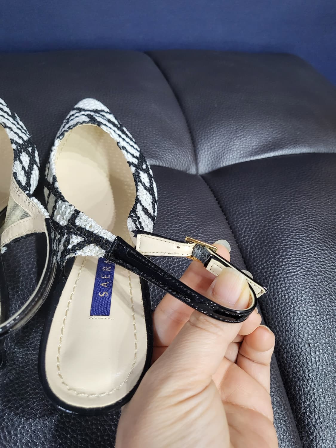 세라 패턴 슬링백 샌들 구두(새상품) 상품이미지5