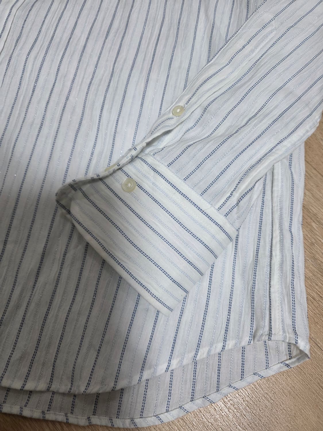 [새제품] 랑방 스트라이프 버튼다운 셔츠 L 상품이미지6