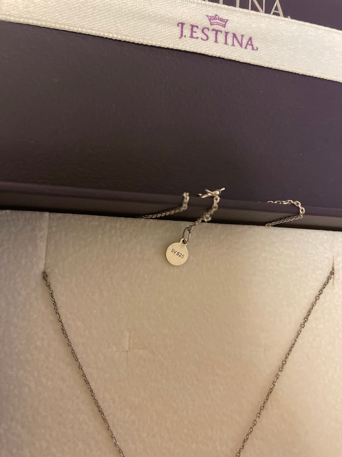 제이에스티나 정품 티아라 목걸이 심플 큐빅 유니크 실버925 순은 박스o 상품이미지4