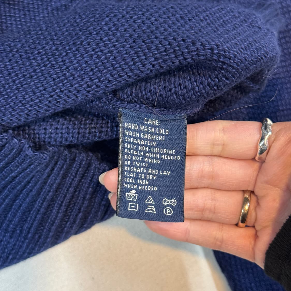 L) 폴로 랄프로렌 피마코튼 브이넥 니트 네이비 상품이미지7