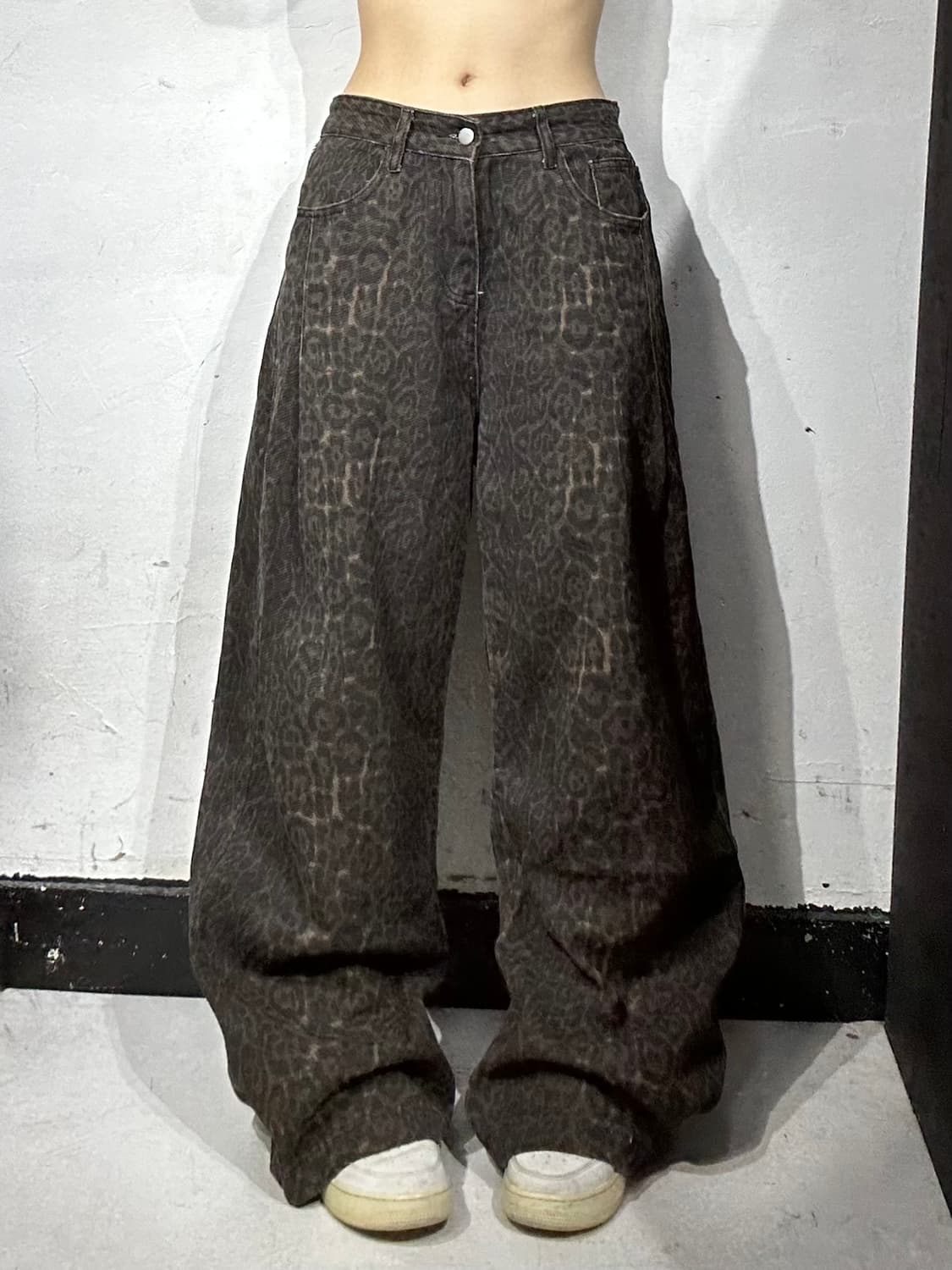 빈티지 레오파드 호피 와이드 벌룬 팬츠 XL 상품이미지2