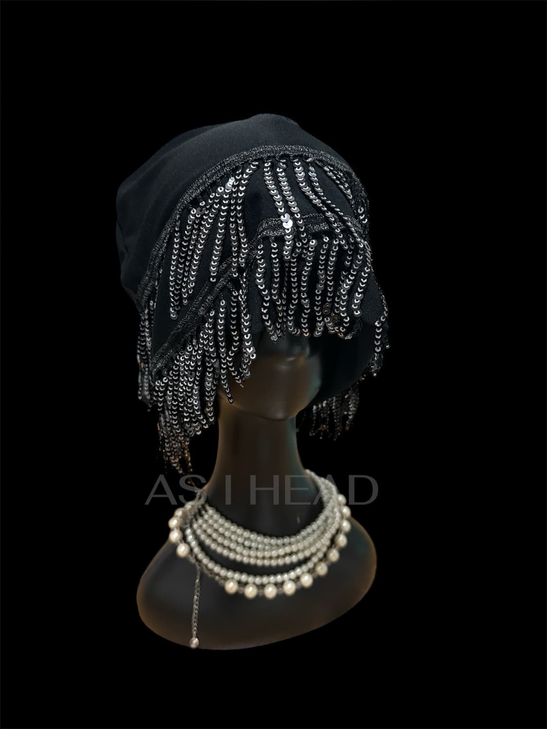 실버 글리터 테슬 핸드메이드 롱 비니 상품이미지2