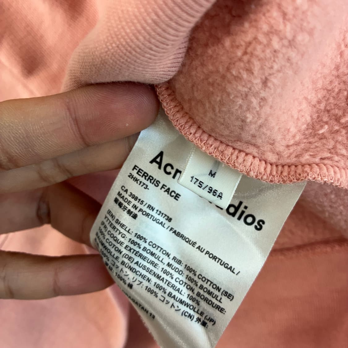 Acne studios  아크네 스튜디오 페리스 페이스 코랄 후드티 상품이미지5