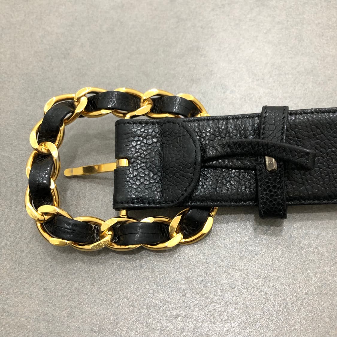 샤넬 금장 체인 이태리 레더 가죽 벨트 85/34 상품이미지3