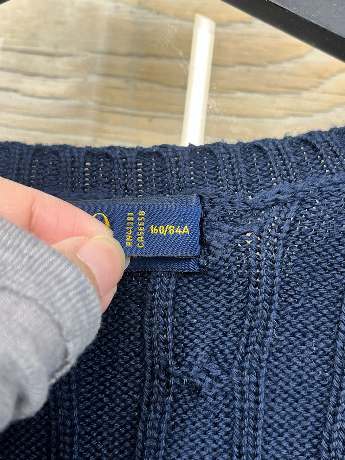 폴로 랄프 로렌 브이넥 네이비 케이블 니트 상품이미지5