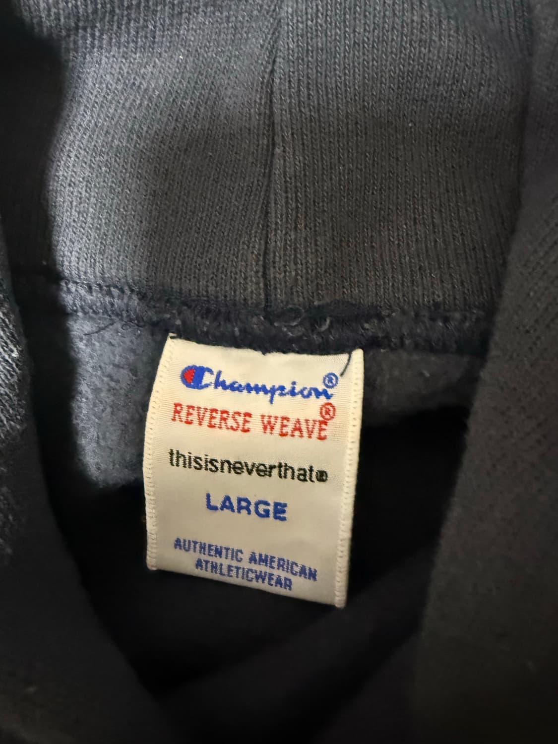 챔피언X디스이즈네버댓 REVERSE WEAVE 11.5oz 기모 후드티 상품이미지3