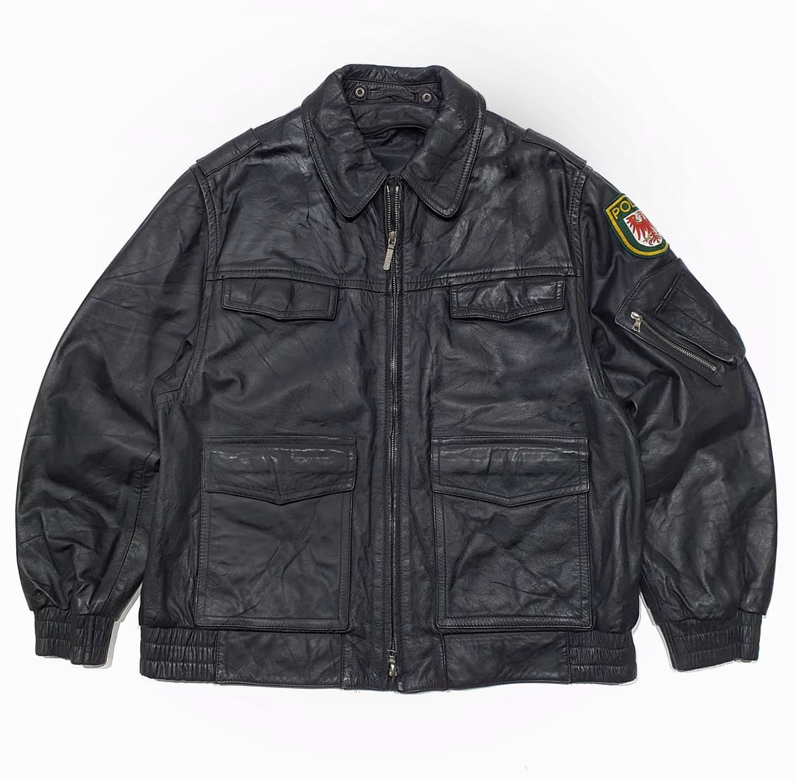 빈티지 90s polizei 독일 경찰 가죽자켓 105-110 상품이미지1