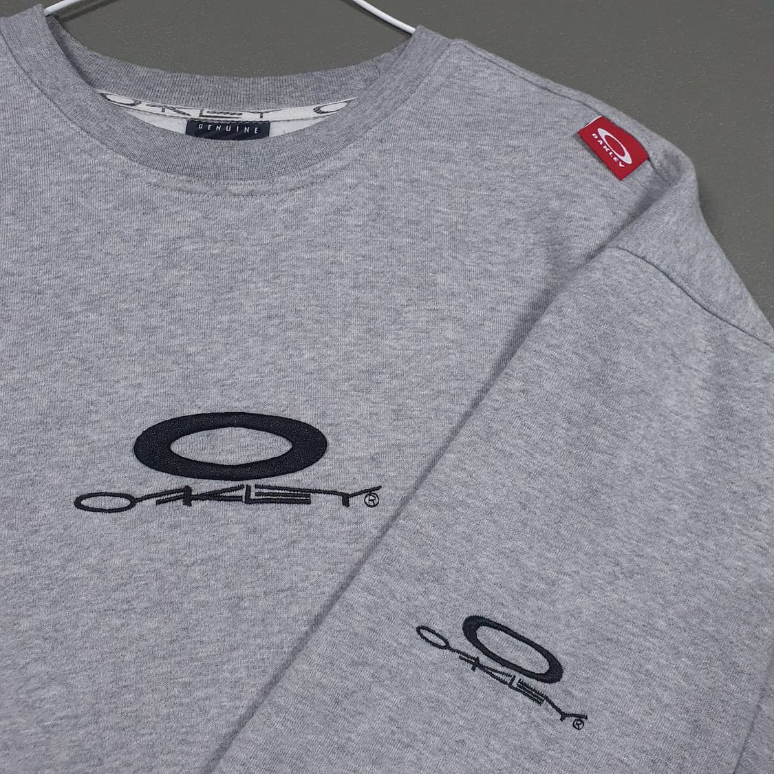 실측 XL) Oakley 오클리 빅로고 아카이브 맨투맨 스웻셔츠 그레이 상품이미지3