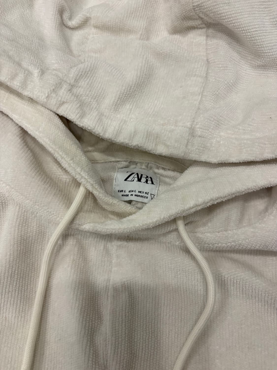 zara color block corduroy hoodie 상품이미지4