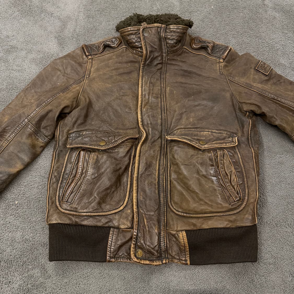 [ 정품/M ] 아베크롬비 레더 가죽 롤린스 자켓 상품이미지2