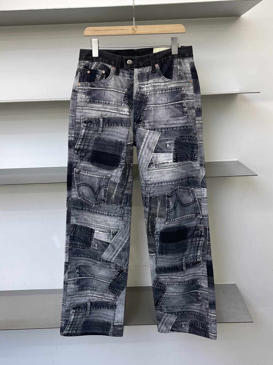 앤더슨벨 BRNO 패치워크 프린티드 와이드 진스 상품이미지2