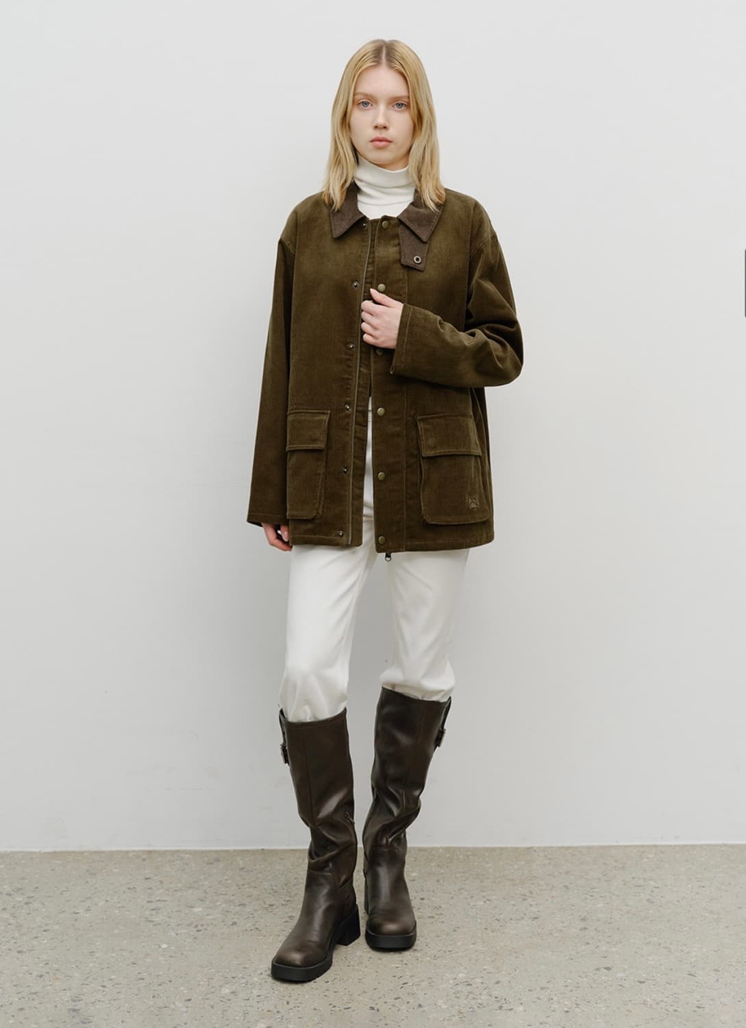 마리떼프랑소와저버 코듀로이 헌팅자켓 카키 M 상품이미지5