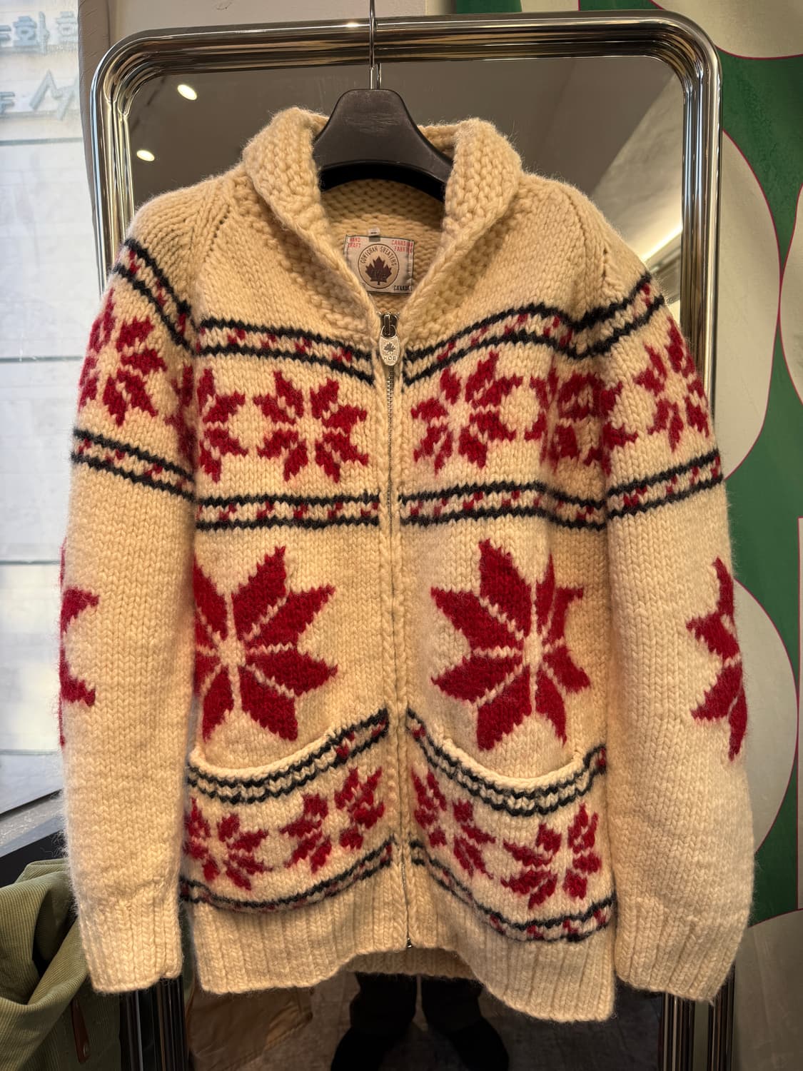 1970–80s Canadian 코위찬 Knit Zip-up L  상품이미지1