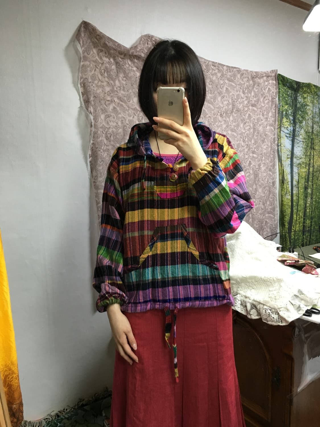 무지개 후드 상의 상품이미지2