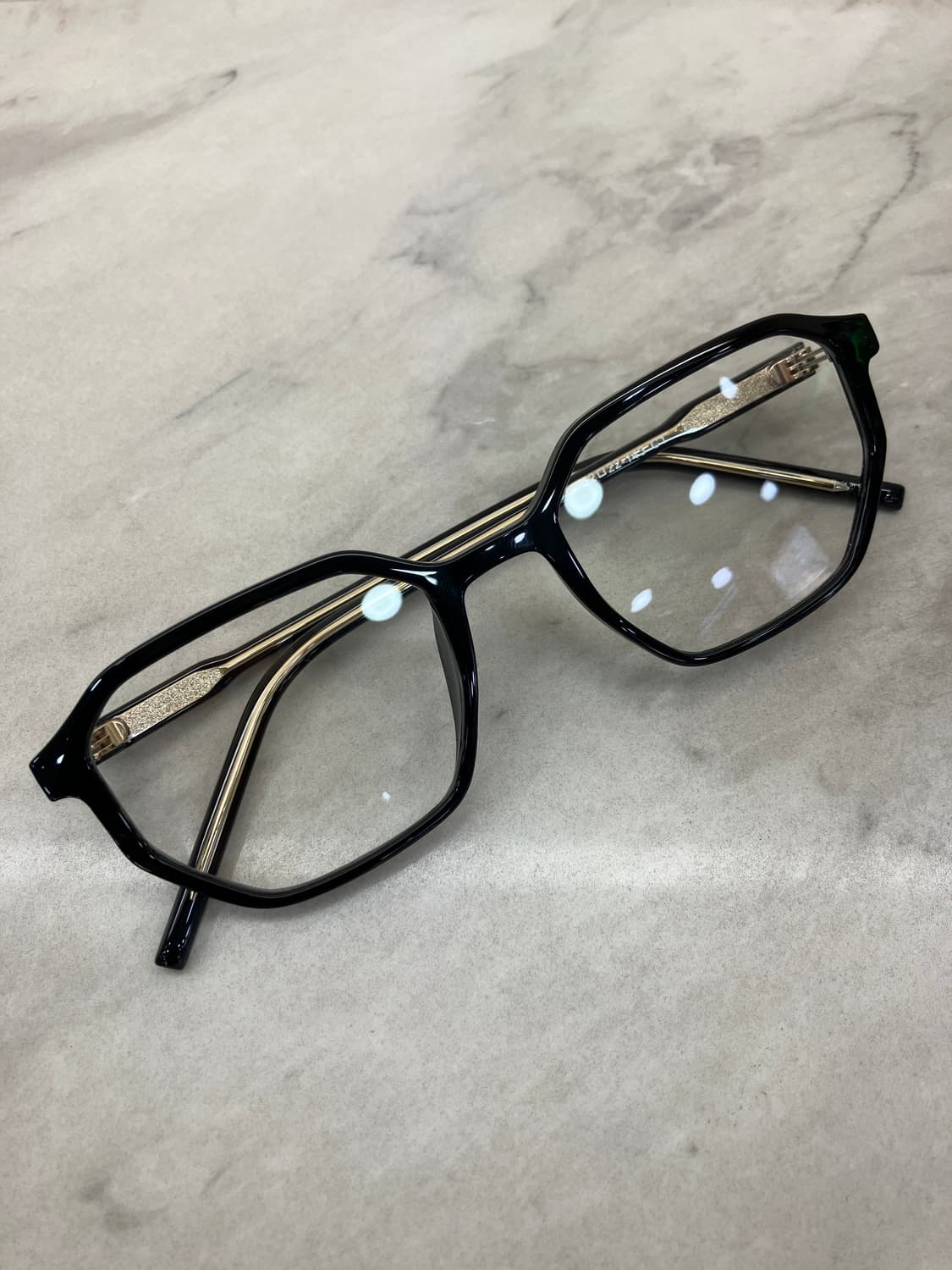 B66 HL 유광 블랙 팔각 뿔테 안경5534 상품이미지1