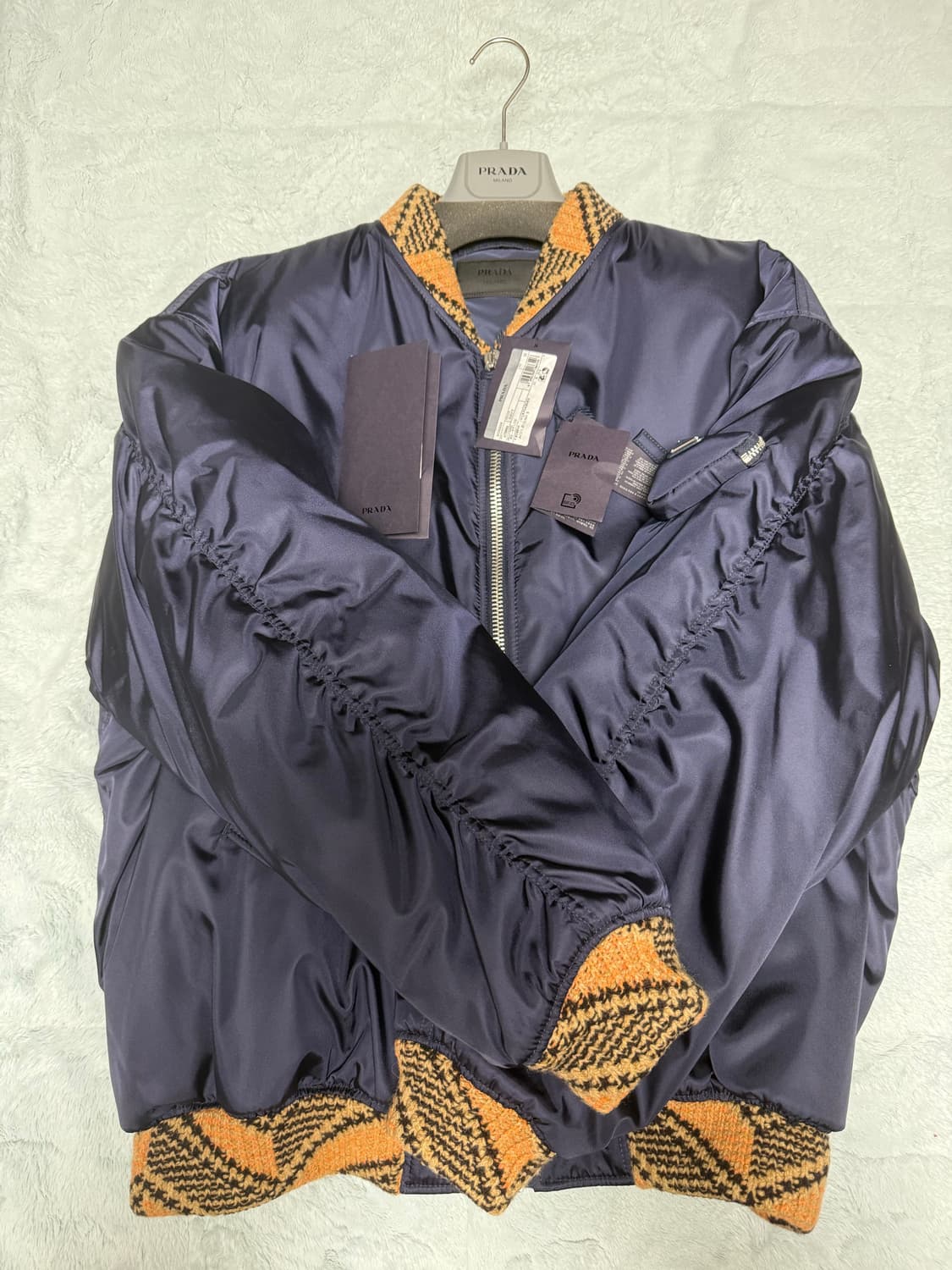 [M] 프라다 by 라프시몬스 컬렉션 리나일론 니트 봄버 네이비 상품이미지1