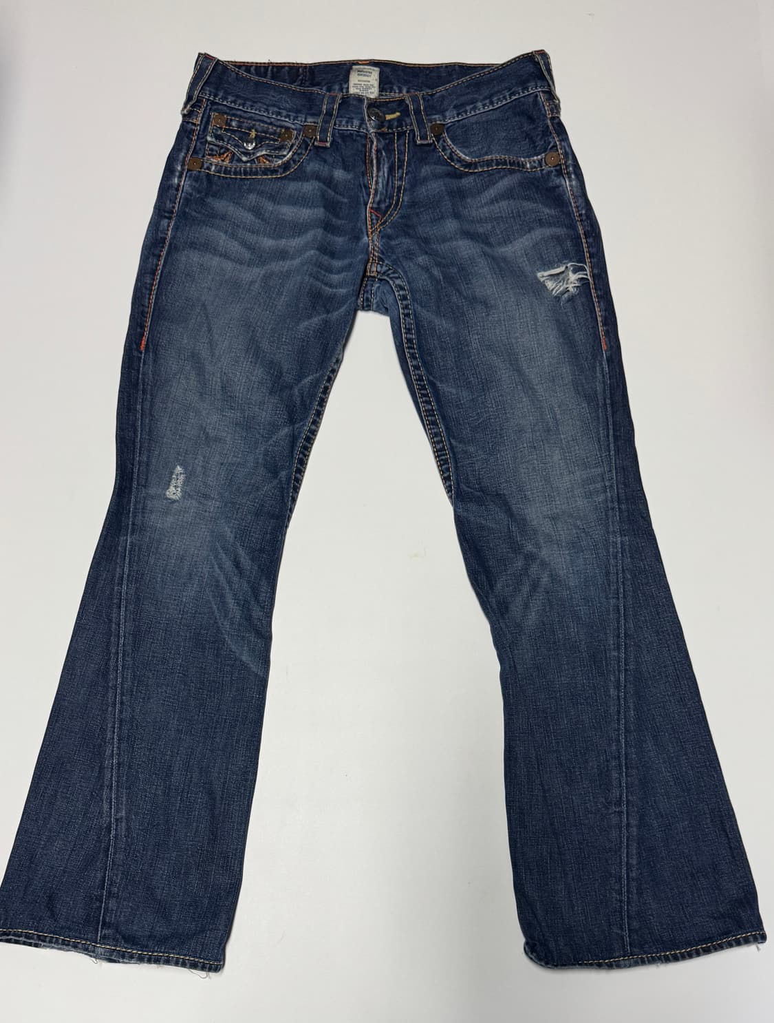 트루릴리젼 데미지 중청 워싱 부츠컷 데님팬츠 35인치 상품이미지1