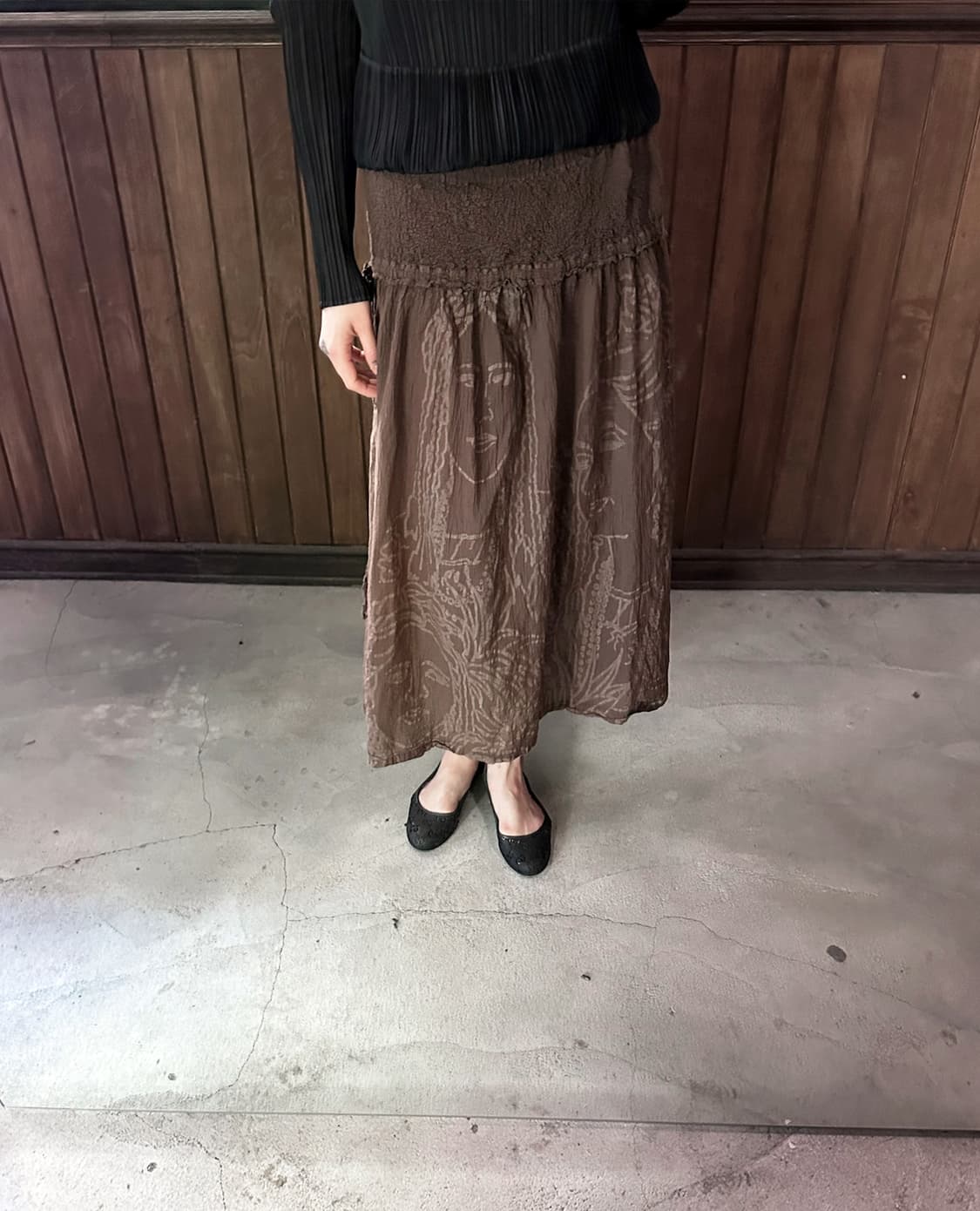 ME ISSEY MIYAKE face smoked skirt 상품이미지3