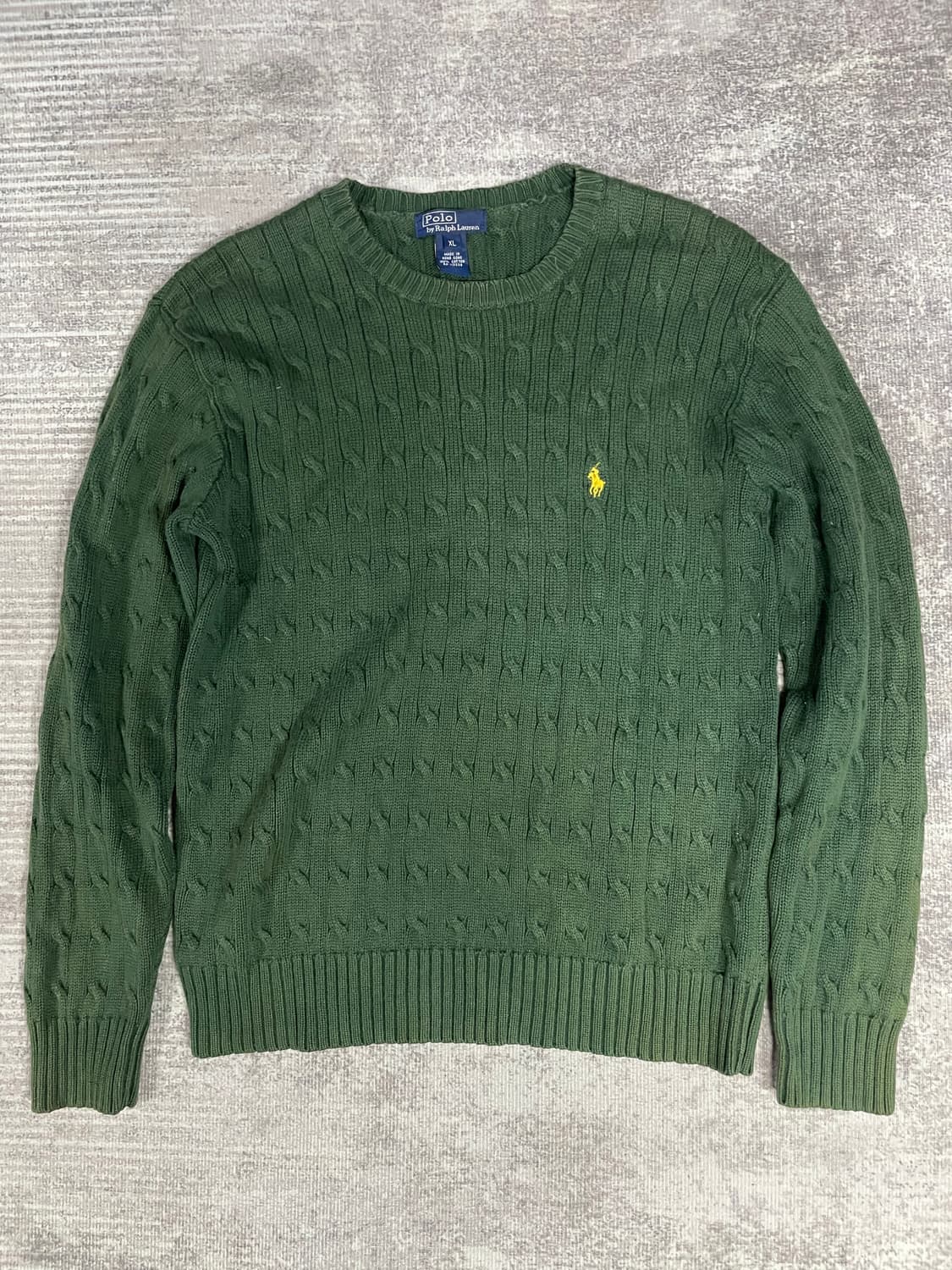 폴로 랄프로렌 케이블 니트 그린 XL 상품이미지1