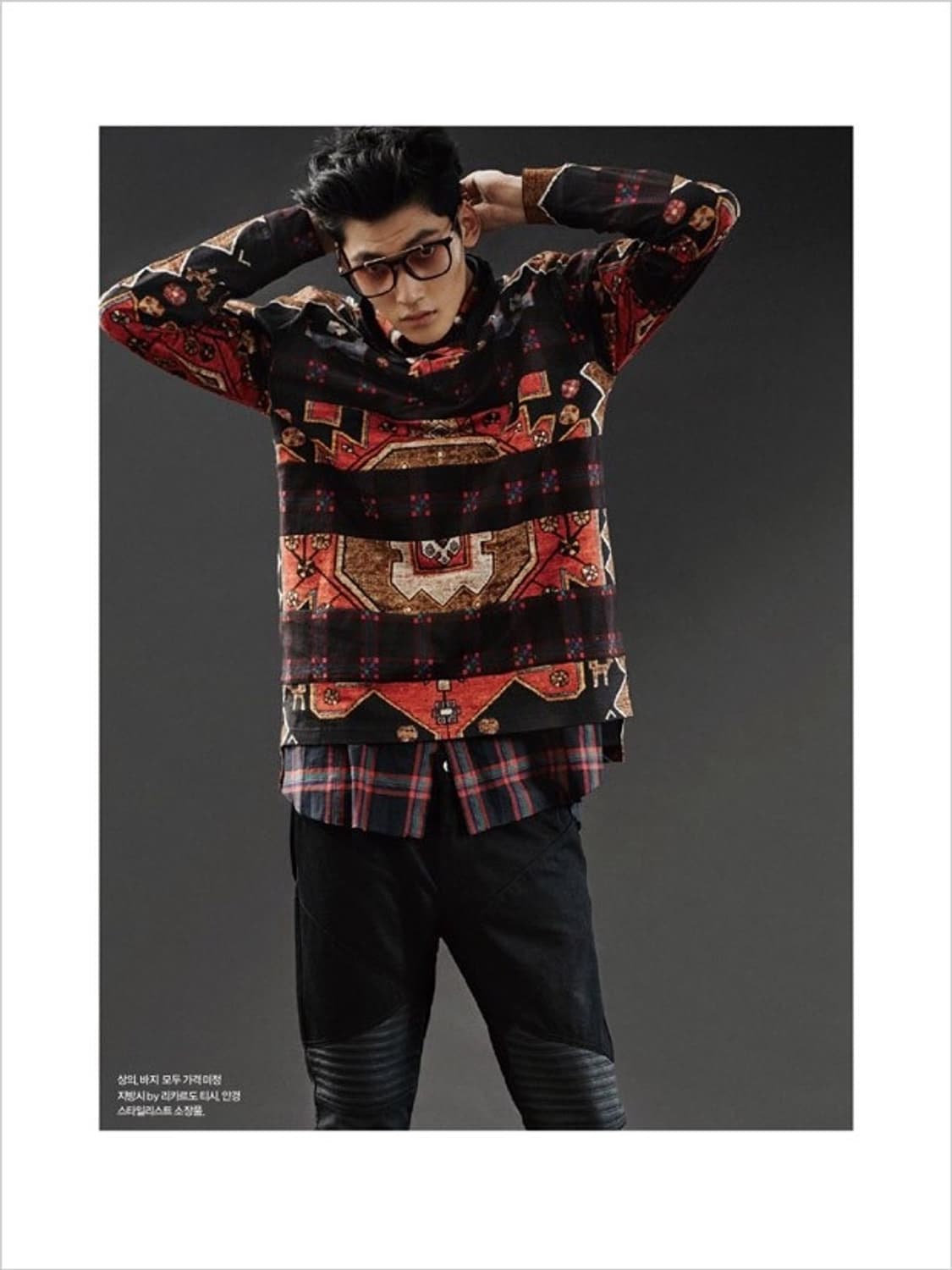 새상품) 지방시 리카도르 티시 페르시안 타탄 컬렉션 체크 피케 셔츠 90 상품이미지3