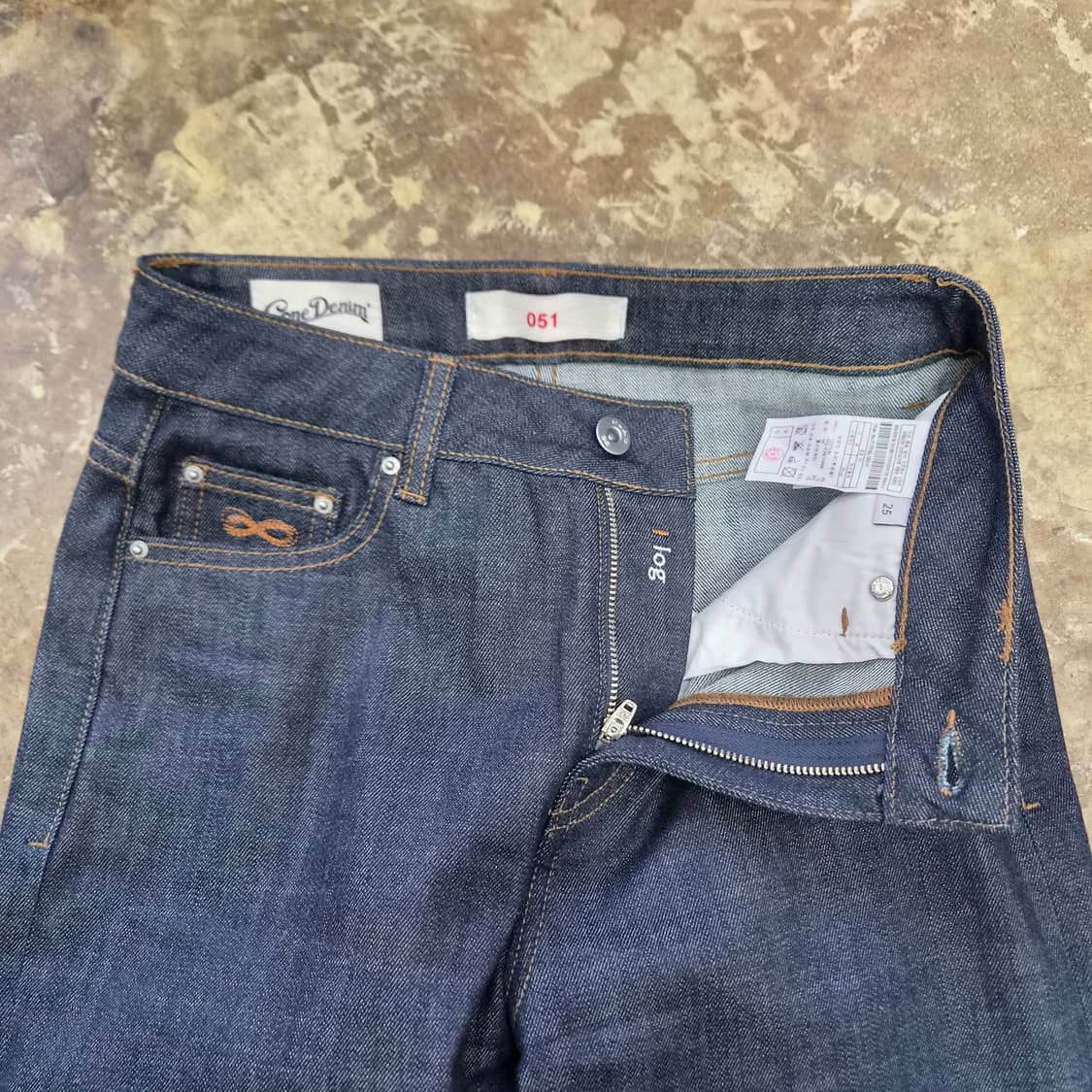 26) 플랙 로그 콘밀원단 하이라이즈 인디고 청바지 데님팬츠 상품이미지4