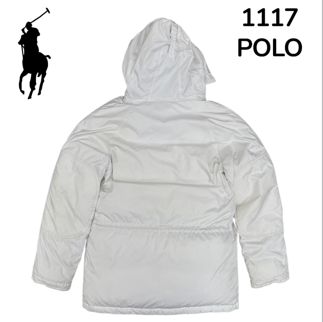 00s 폴로 진스 화이트 n3b 퍼 후드 패딩 야상 자켓 M 상품이미지4