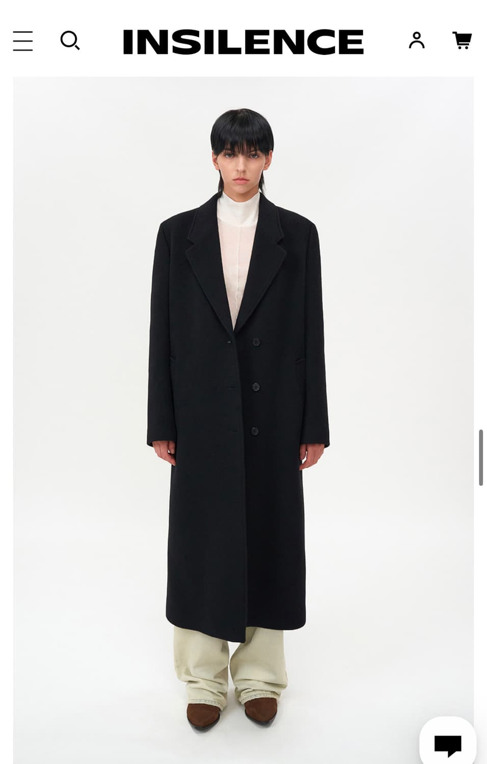 인사일런스 클래식 맥시 코트 블랙  상품이미지2