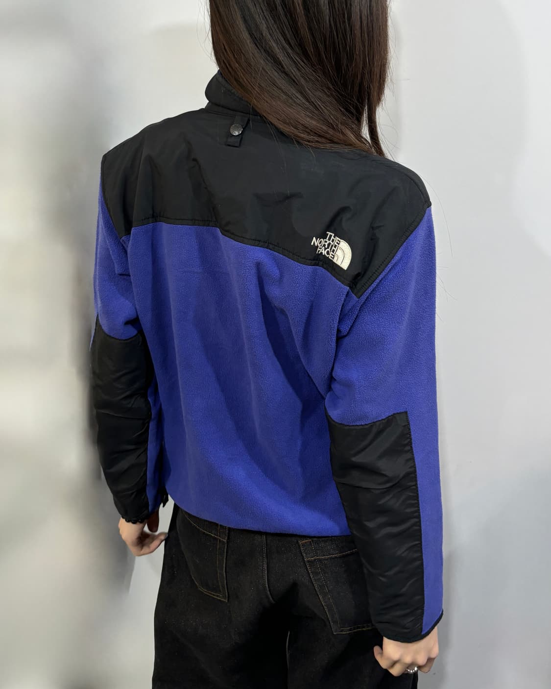 90s 노스페이스 빈티지 블루 블랙 배색 플리스 자켓 상품이미지3