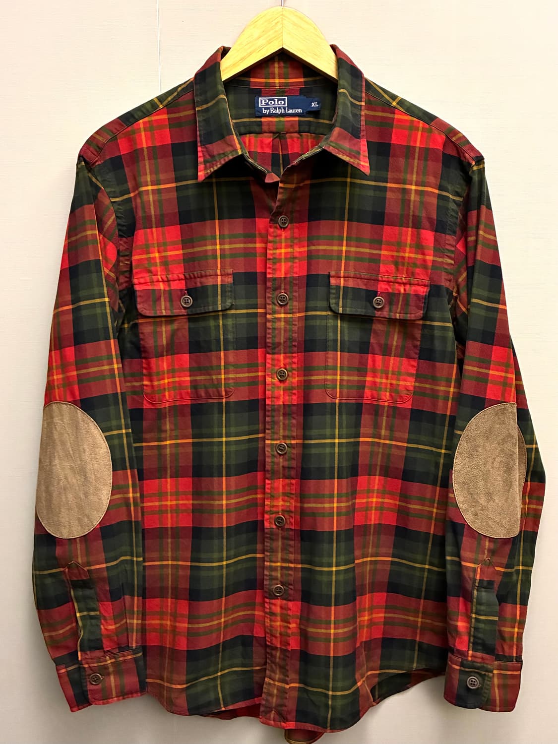 (L)POLO 폴로랄프로렌 타탄체크 포켓 엘보 스웨이드패치 셔츠 상품이미지1