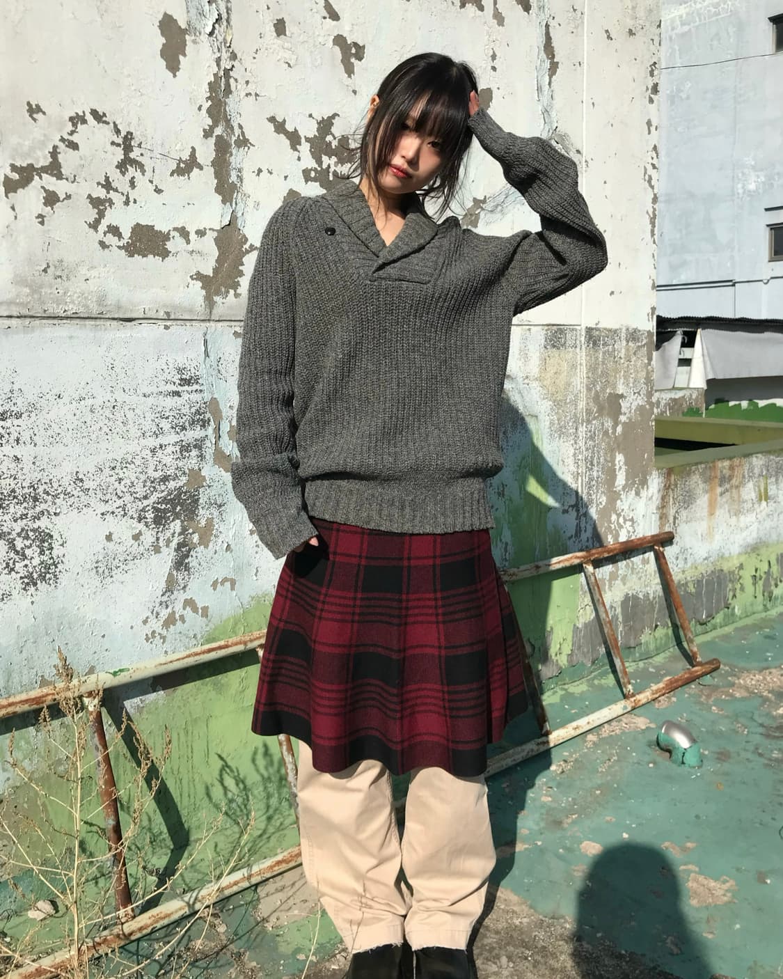 올드스쿨 니트 스커트 상품이미지4