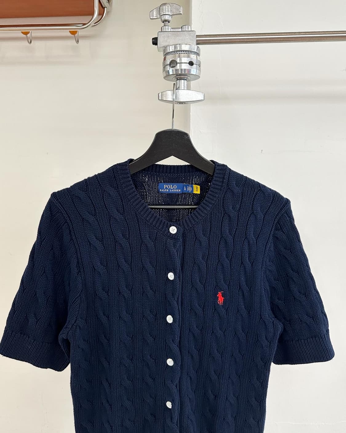 폴로랄프로렌 네이비 레드포니 케이블 하프 가디건  상품이미지2