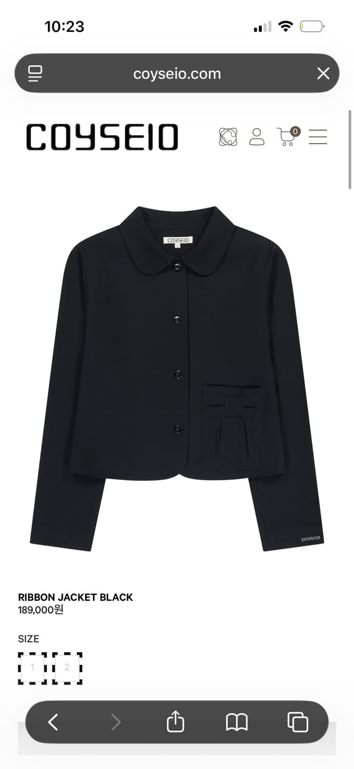 코이세이오 RIBBON JACKET BLACK 상품이미지1