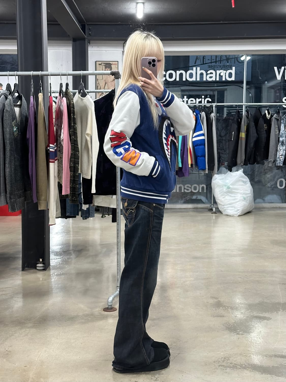 베이프 샤크 바시티 자켓 네이비 상품이미지3