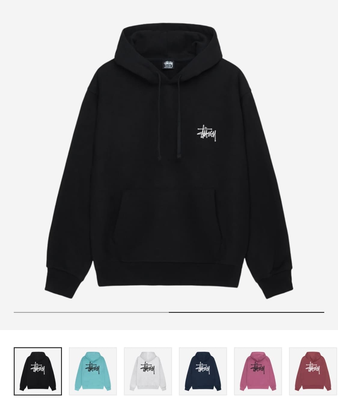 스투시 베이직 후드 블랙 S 상품이미지1