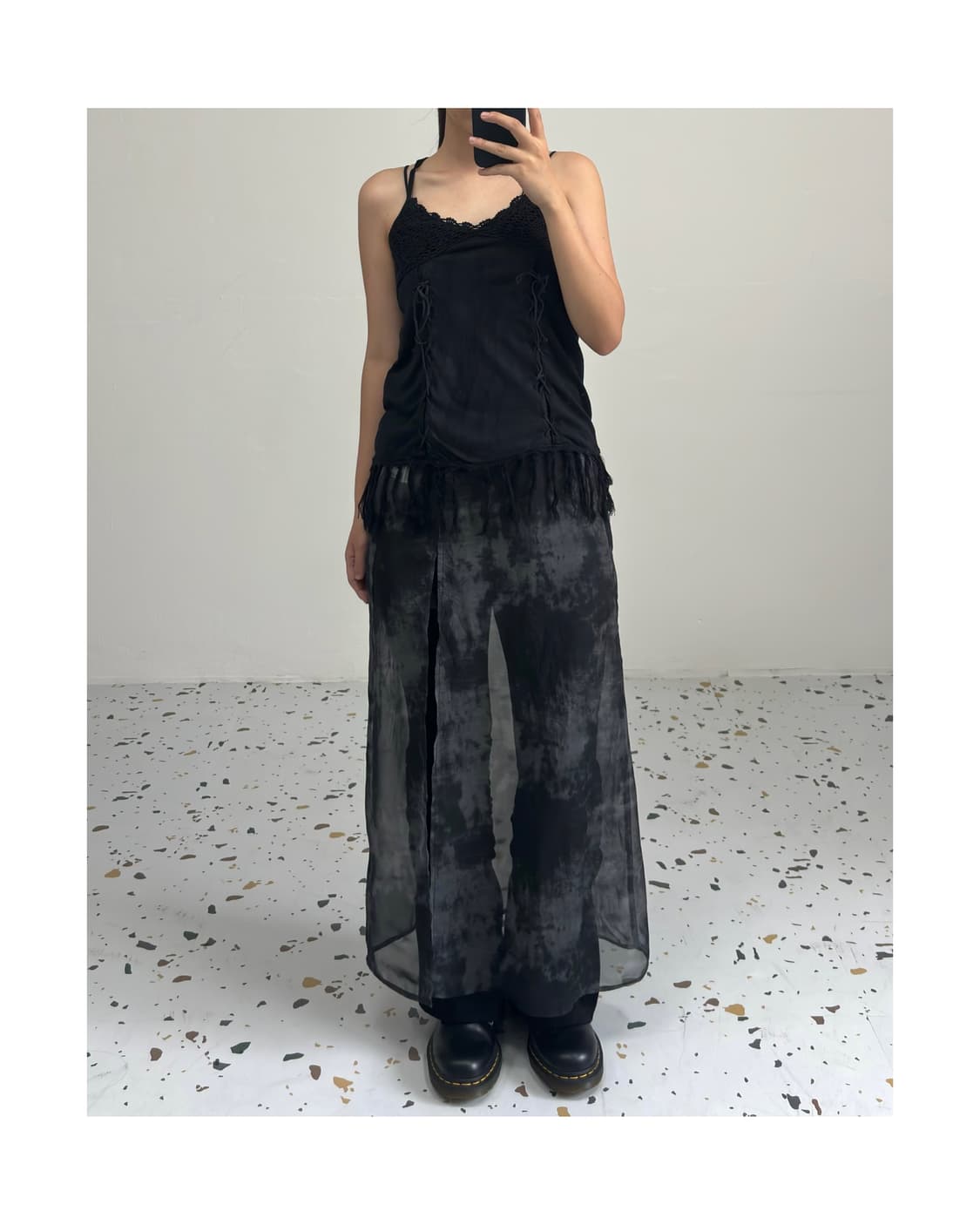 빈티지 레이어드 슬릿 스커트 상품이미지2