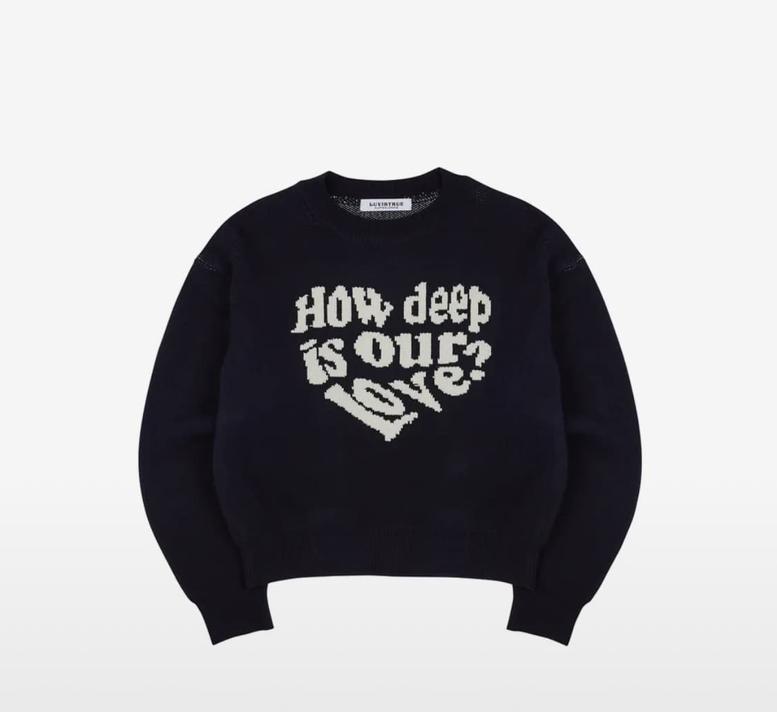 러브이즈트루 니트 네이비 상품이미지2