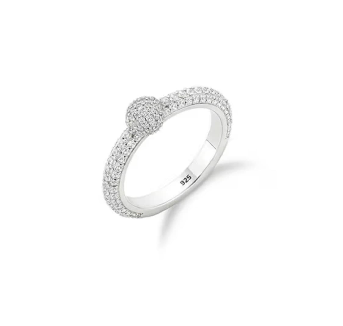 이에르로르 오르빗 실버(W) 풀 파베 반지 팝니다 상품이미지1