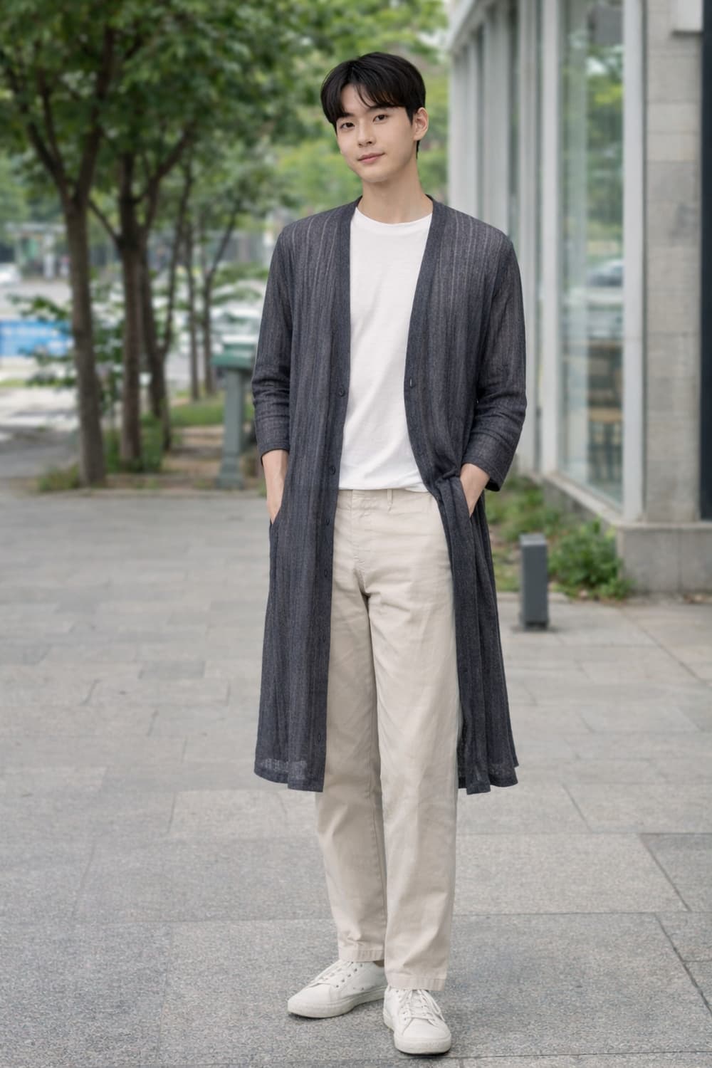 몽탁 MONTAGUT 린넨 롱가디건 95 새상품 / 백화점 브랜드 상품이미지2